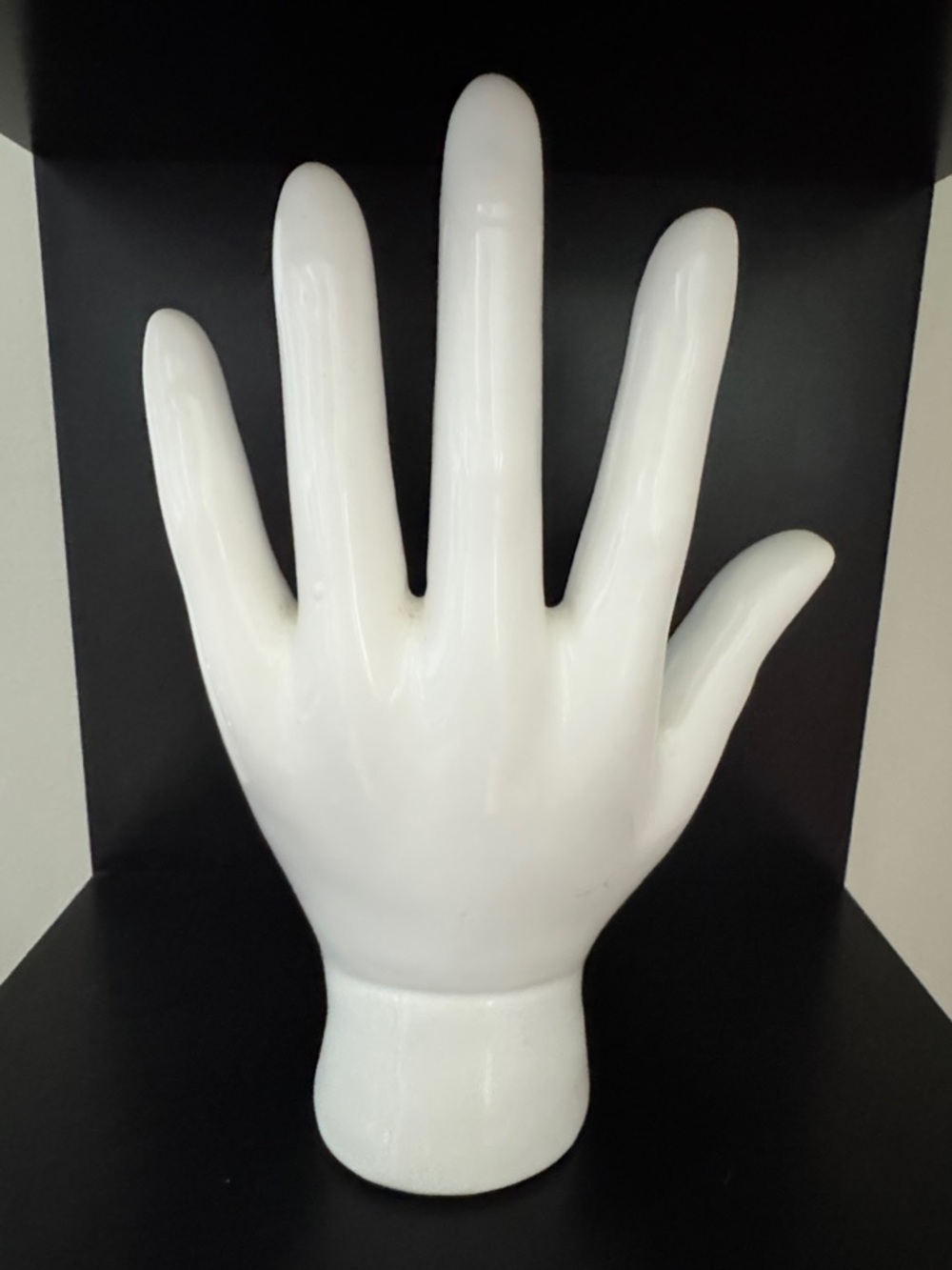 White Ceramic Palmistry Hand Display with Black Palmistry Print - Picture 4 of 6